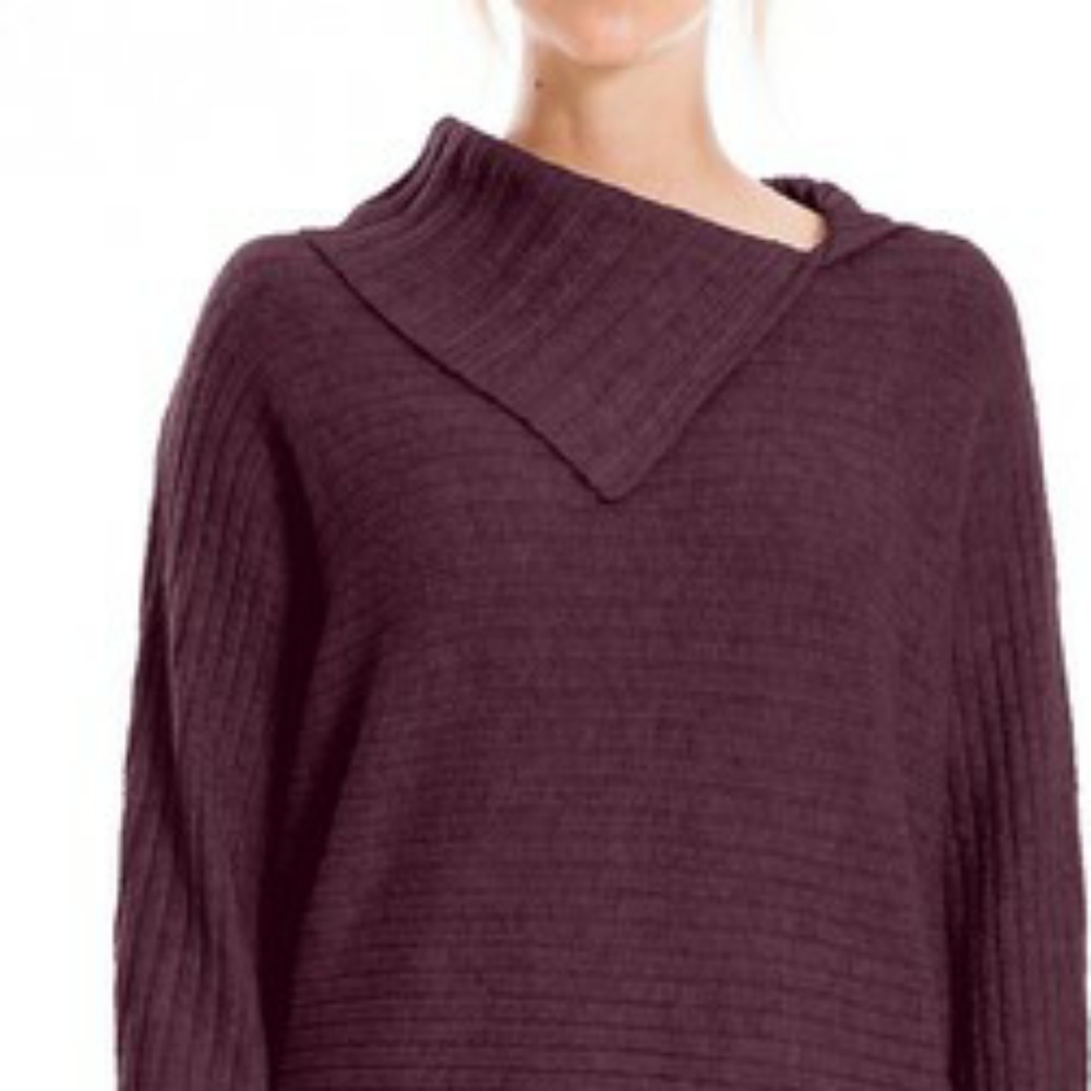 Max Studio Split Neck Ribbed Pullover Sweater - image 2
